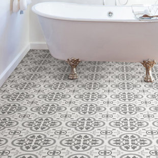 Patterned vinyl store sheet flooring